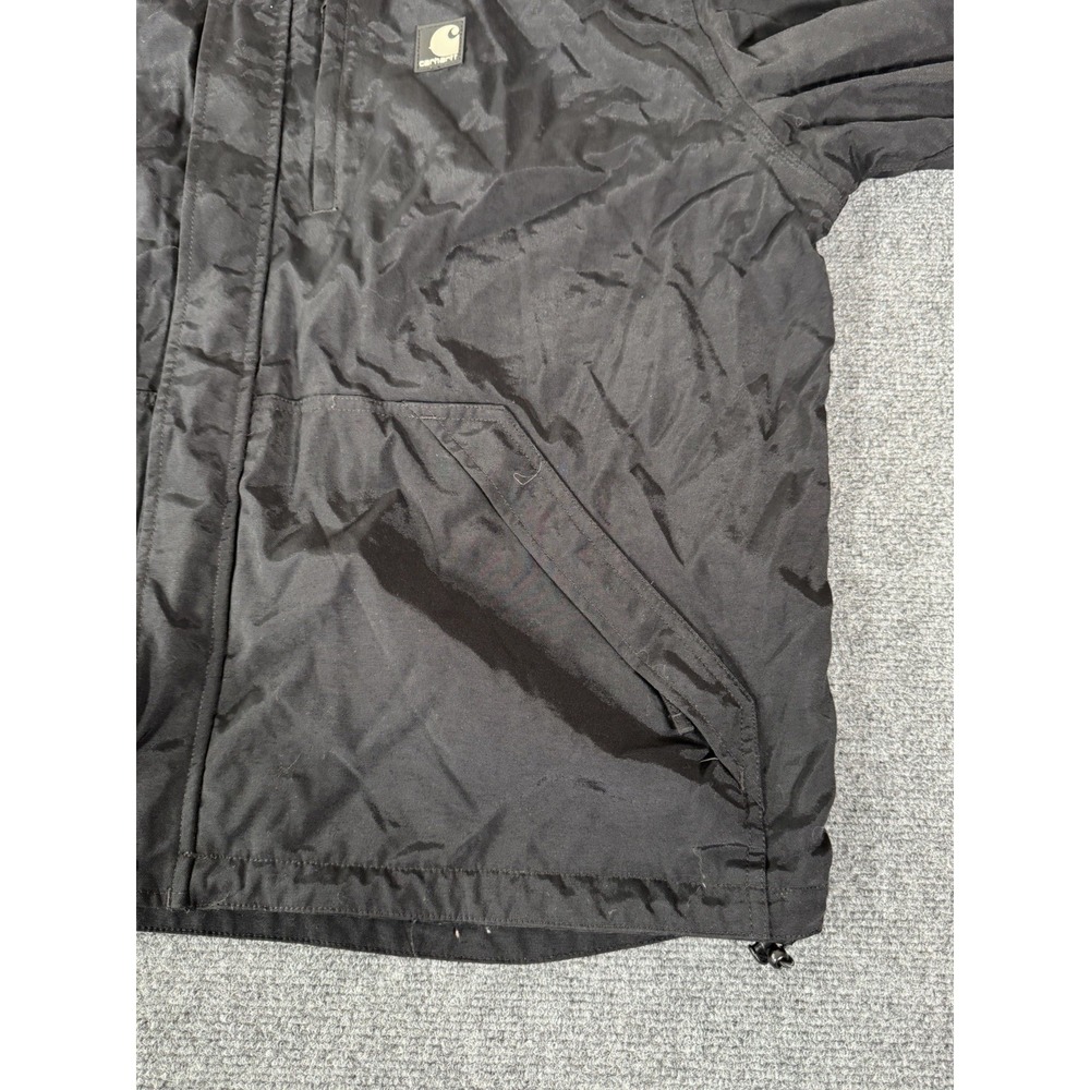 Carhartt Storm Defender Rain Jacket Mens XL Black Waterproof Dry J162 - Picture 6 of 16